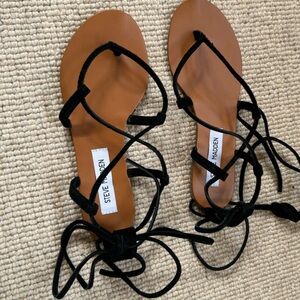 Steve Madden black strappy sandals.  Size 6.  Never worn.